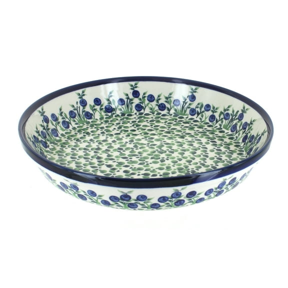 Blue Rose Polish Pottery Porcelain Vine Pie Plate