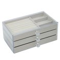 thumbnail image 3 of Cajas organizadoras de joyas con forro de terciopelo de 3 niveles, estuche de joyería, soporte de almacenamiento para anillos, collares, broches,, 3 of 9