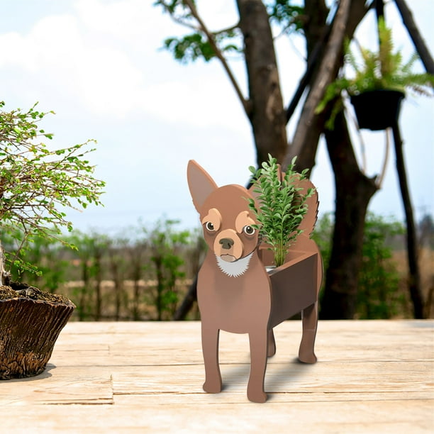Herramientas y mejoras para el hogar Arte de jardín Manualidades Perro Maceta Almacenamiento Decoración de jardín Maceta de plantación artística