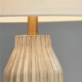 thumbnail image 5 of KAWOTI 24" Farmhouse Resin Table Lamp, Weathered White Table Lamp with Bamboo Pattern Shade for Bedroom, 5 of 5