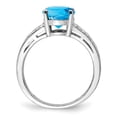 thumbnail image 2 of Sterling Silver Rhodium Diam. & Oval Blue Topaz Ring QR3043BT, 2 of 5