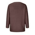 thumbnail image 4 of Women's Fashion Casual Solid Color Sweater Set Head V Neck Warm Long-sleeved Sweater for Fall Winter Layering and Comfort,Coffee,5XL, 4 of 7