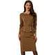 thumbnail image 1 of Vestido Midi Peplum Vestido con Mangas 3/4 de Estilo Vintage Elegante para Mujer marrón L, 1 of 5