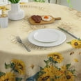 thumbnail image 4 of Verolix Sunflower Round Tablecloth 60 Inch, Floral Farmhouse Table Cover for Dining Table Decoration, 4 of 5
