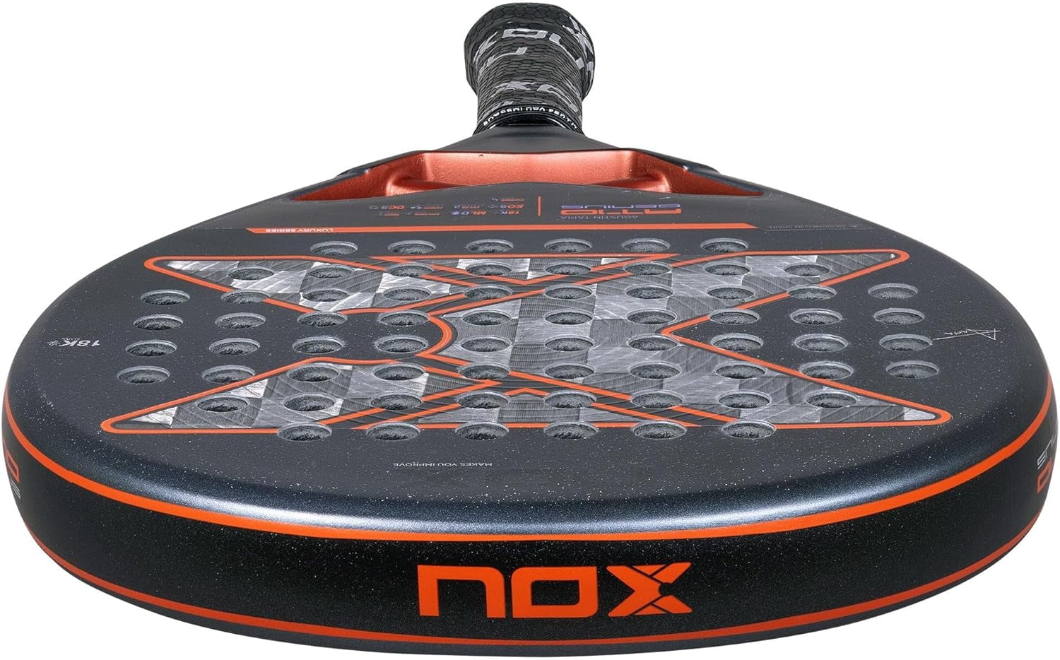Padel Racket AT10 Genius 18K Alum by Agustin Tapia 2025 | Luxury Teardrop Pala Padel, Enhanced EOS Flap & NOX Custom Grip Technology Dual Texture Spin Control Advanced Pala de Padel Elite Performance