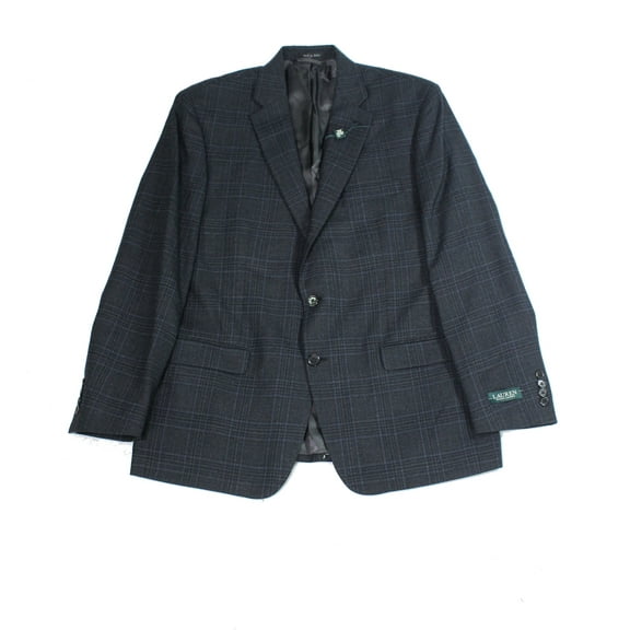 $375.00 Lauren by Ralph Lauren Mens Sports Coat Gray USA Size 42 Plaid Wool