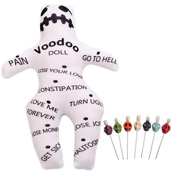 GRACEART 9 inch Voodoo Doll Revenge Spell with 7 pcs Skull Pins (Style-A)