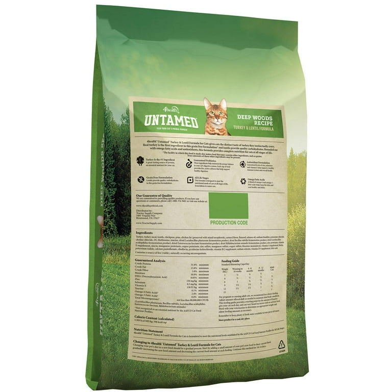 4health Untamed Deep Woods All Life Stages Grain Free Turkey and Lentils Formula Dry Cat Food Walmart