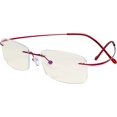 thumbnail image 1 of Eyekepper Blue Light Filter Glasses Women Men - UV Protection Titanium Rimless Computer Eyeglasses - Red, 1 of 6