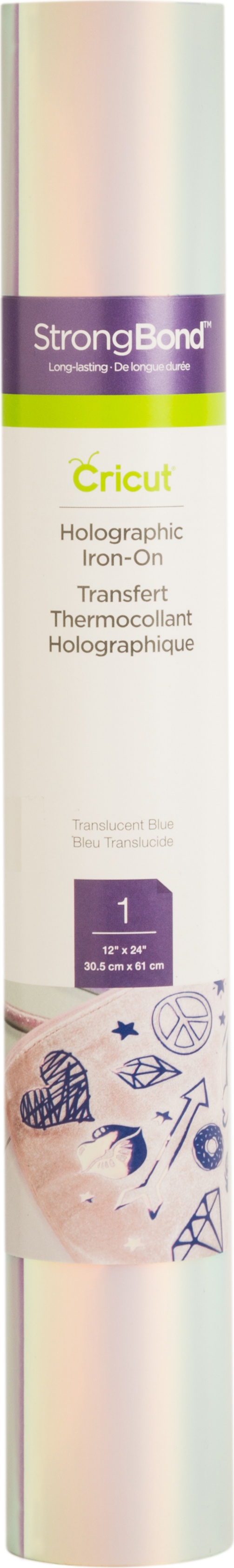 Cricut® Holographic Iron-On™ Vinyl , Translucent Blue, 12 x 24 