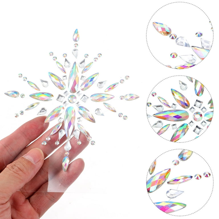 Stick on Earrings for Little Girls Gems Diamond Sticker Earrings  Self-Adhesive Glitter Craft Crystal Stickers 300Pcs