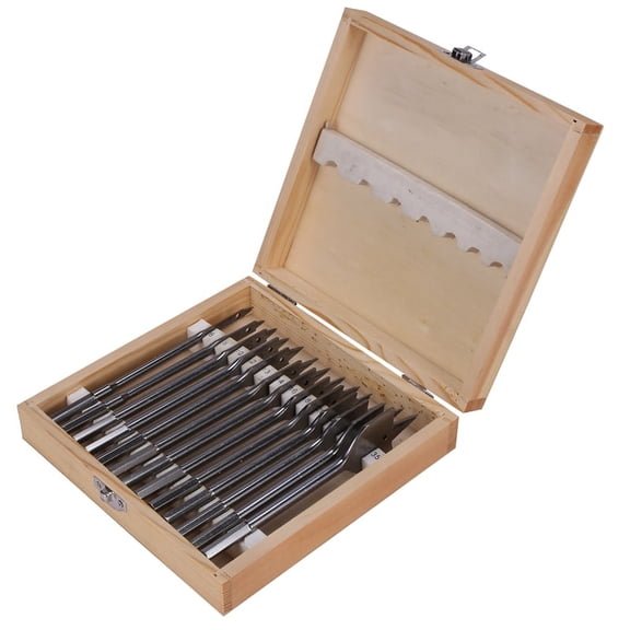 13Pcs Flat Spade Drill Bits Set Metal Bit Kit Hex