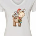 thumbnail image 4 of Inktastic Christmas Molly Moose Women's V-Neck T-Shirt, 4 of 5