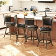 thumbnail image 2 of Gymax Swivel Bar Stools w/ Solid Rubber Wood Frame Set of 4 for Kitchen Island, 2 of 10