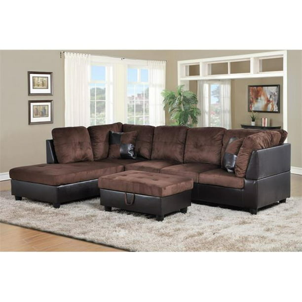 Lifestyle Furniture Lf107a Siano Left, Sectional Sofa Brown
