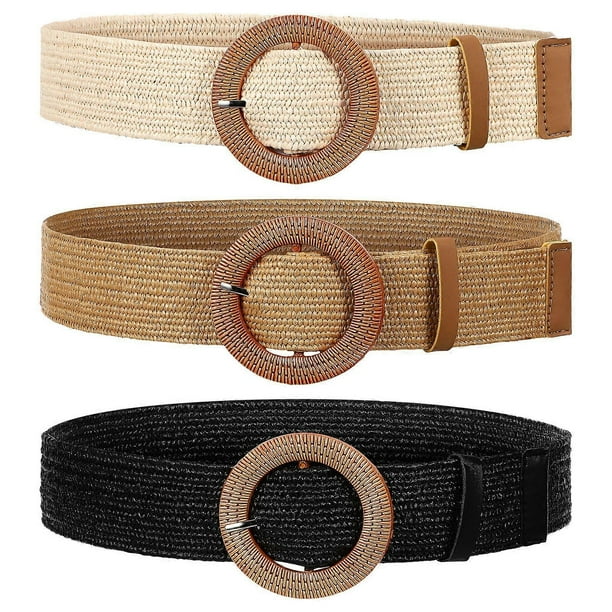 3 Pcs Woven Belts For Women Braided Belt Wide Belt Boho Belt Braided Belt Womens Waist Belt For Dresses And Jeans