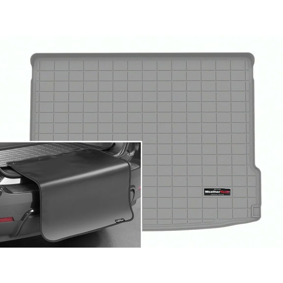 WeatherTech Cargo Trunk Liner with Bumper Protector compatible with Hyundai Kona, Kona Electric - Behind 2nd Row w/ Bumper Protector, Grey