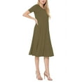 thumbnail image 2 of Women's A-Line Short Sleeve Loose Fit Jersey Knit Solid Midi Maternity Dress S-3XL, 2 of 3