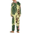 thumbnail image 6 of Jungle Monkeys Floral Leaves Unisex Adult Onesie Pajamas with Pockets for Women Men Hooded Loungewear, 6 of 8