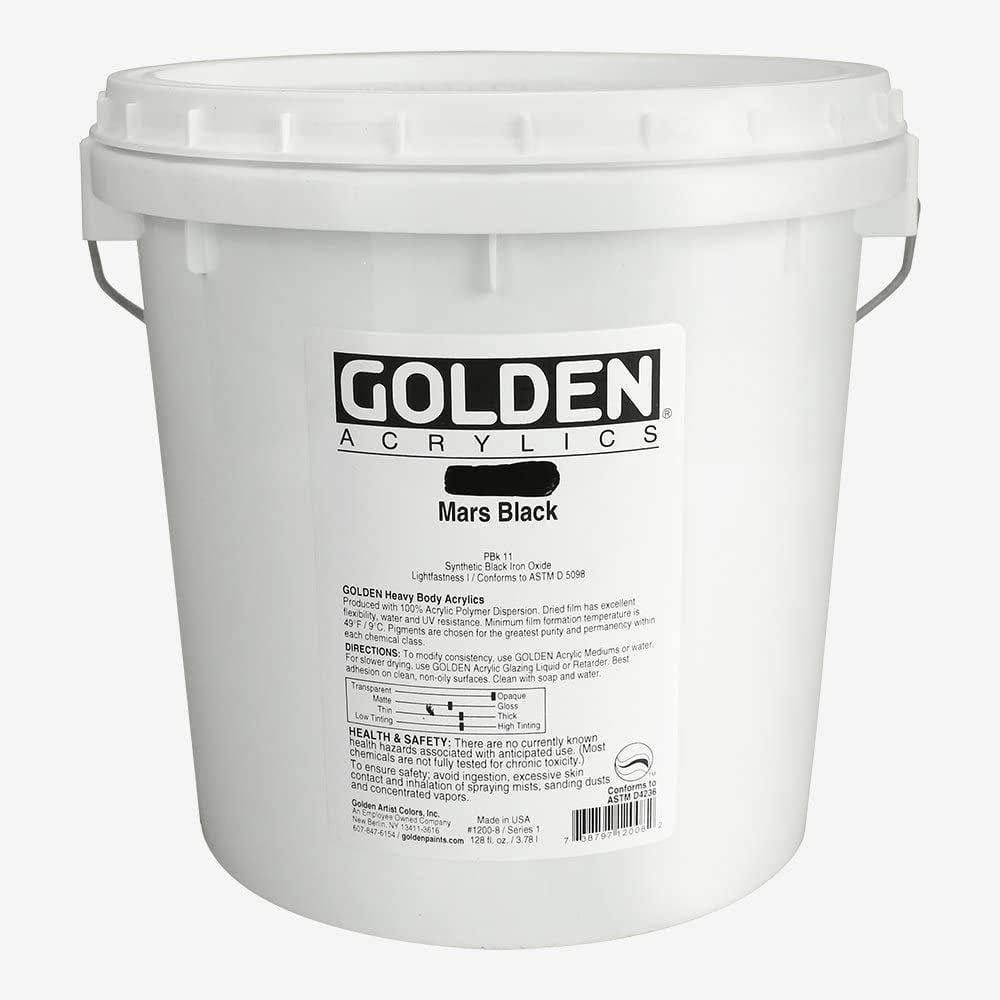 Golden Heavy Body Acrylic Paint - Mars Black, Gallon
