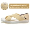 thumbnail image 2 of Cyiecw Women's Flat Sandals Elastic Strap Sandals Summer Open Toe Beach Sandals Shoes, 2 of 7