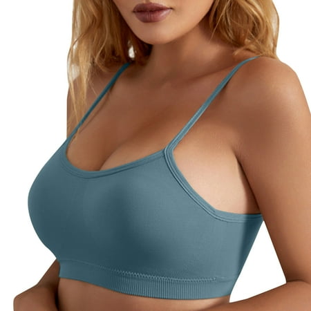 

nsendm Thin Bra Beautiful Back Wireless BreaTh Solid Color Backless Push Up U Shaped Womens Bras Push up Padded Underwear Blue X-Large