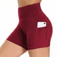 thumbnail image 6 of Women's High Waisted Biker Shorts Stretchy Workout Yoga Shorts with Pockets, 6 of 7