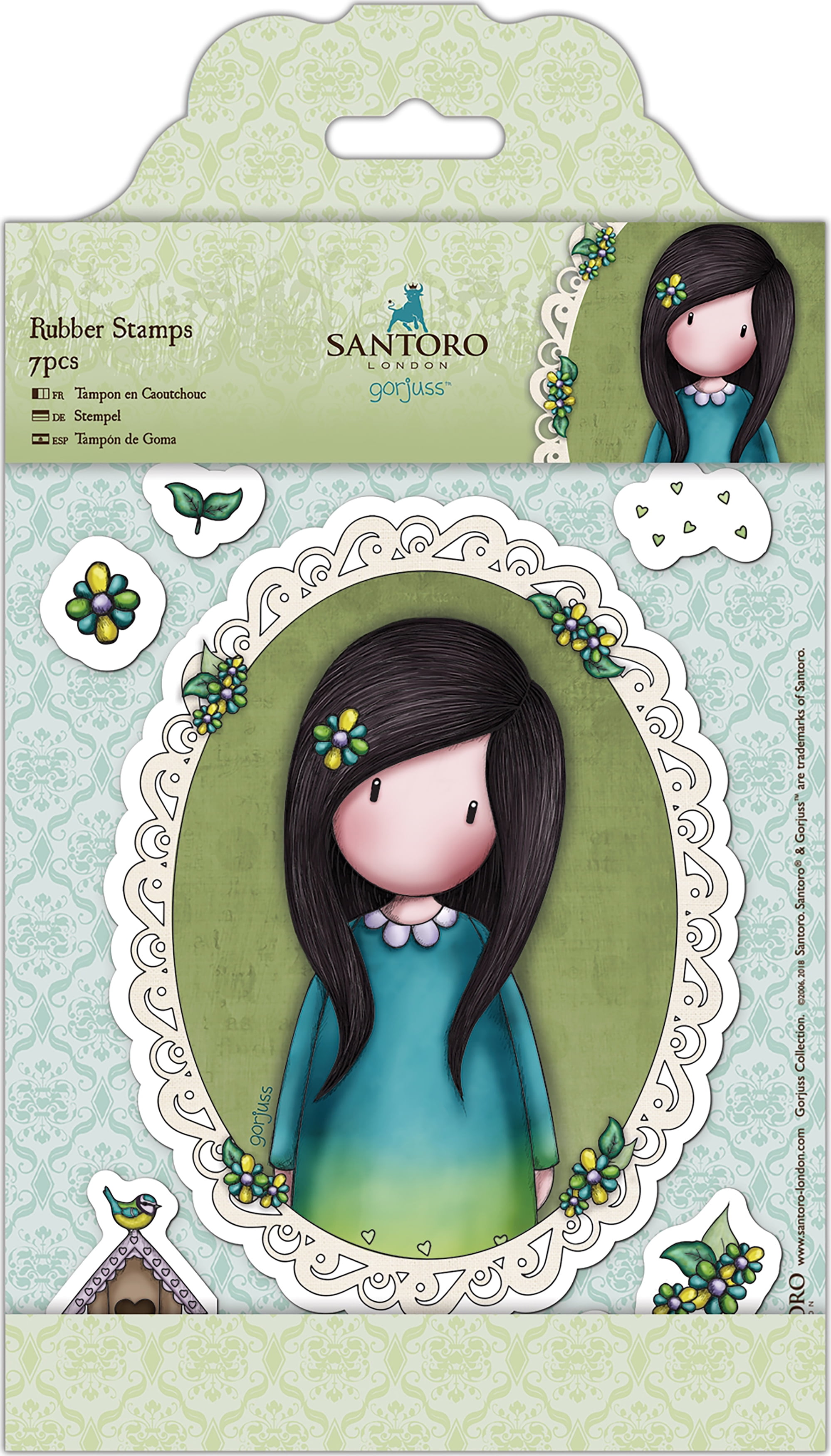 Santoro's Gorjuss Rubber Stamps 7/PkgBirds Of A Feather