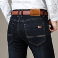 thumbnail image 1 of Pantalones vaqueros de negocios para hombre, Jeans elásticos, informales, clásicos, azules y negros, ropa de marca, 1 of 3
