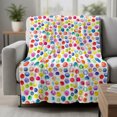 thumbnail image 2 of Colorful Polka Dot Throw Blanket for Couch, Soft Lightweight Flannel Fleece Blanket, Watercolor Rainbow Polka Dots Microfiber Plush All Season Decorative Blankets Gifts for Sofa Bed 60"x80", 2 of 9