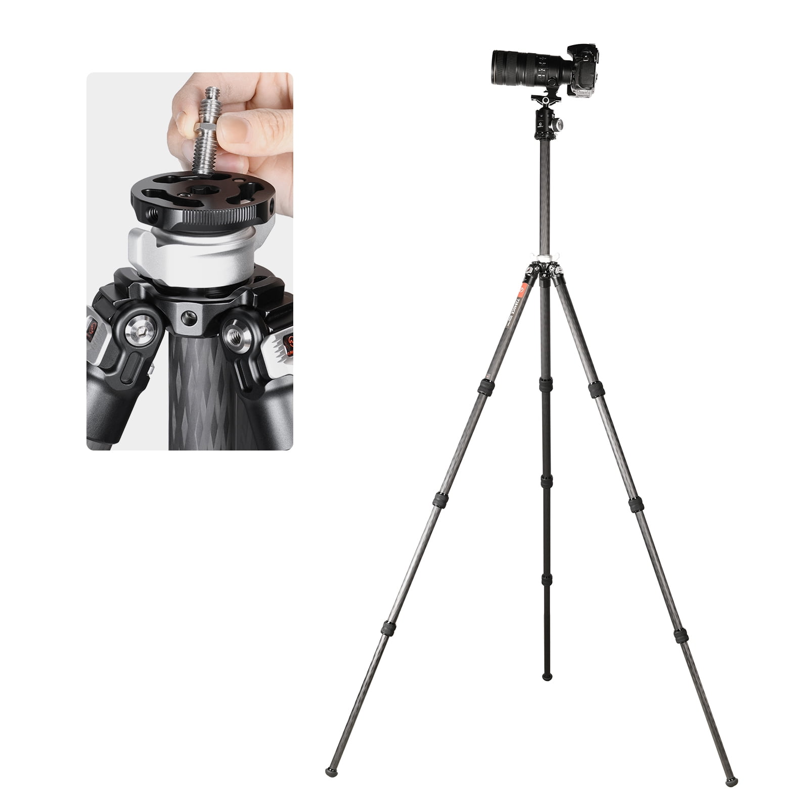SUNWAYFOTO T2840CE Travel Tripod Carbon Fiber Professional Tripod Dslr Camera Waterproof,35.3lb Load