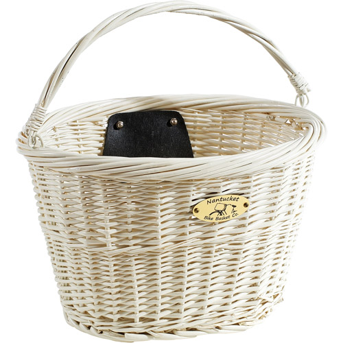 Nantucket Bicycle Basket Co. Jetties Collection Bicycle Basket, White
