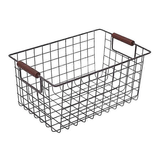 Japanese Wrought Iron Storage Basket Simple Bathroom Snacks Organizer Books Holder Kitchen Sundries