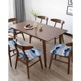 thumbnail image 4 of Summer Sea Ocean Waves Chair Seat Covers, Abstract Blue Navy Gray Gradient Geometric Pattern Stretchable Dining Chair Seat Cushion Slipcovers with Buckle for Dining Room, Set of 4, 4 of 6