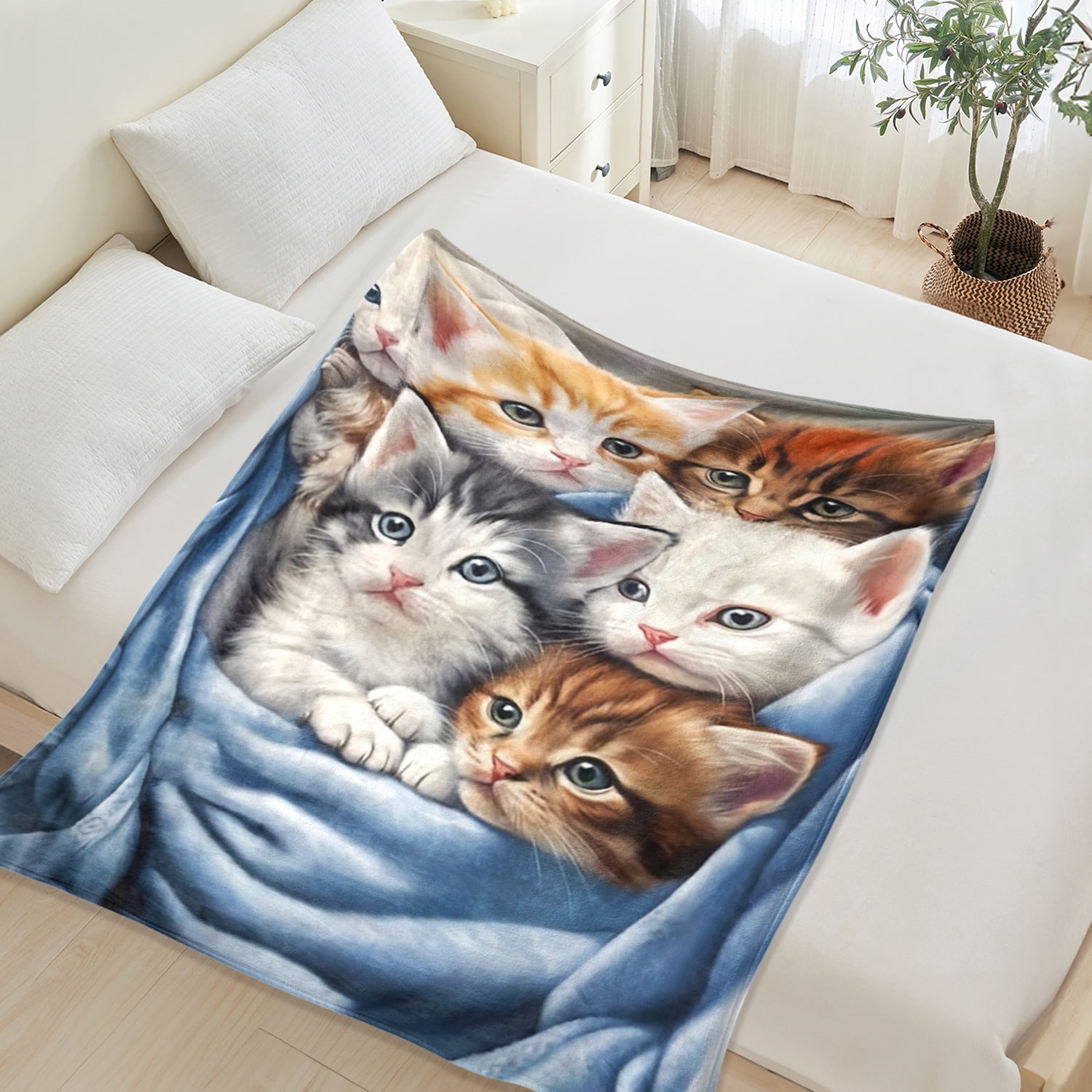 Fleece Blanket for Bed & Sofa - Soft Printed Throw Blanket, Fuzzy Blankets & Throws 50x60 Inches
