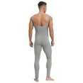 thumbnail image 3 of Eandarui Men's One Piece Stripes Athletic Jumpsuit Stretchy Soft Skinny Workout Bodybuilding Romper Dark Gray XXL, 3 of 7