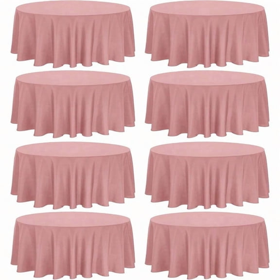 8 Pack Premium Round Tablecloth 90 Inch Round Table Covers Bulk Washable Polyester Fabric Round Table Clothes For Wedding Party Reception Banquet Buffet Restaurant Dusty Rose 90 Inch