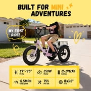 ESKUTE Folding Electric Tricycle for Beginners – 16 x 3.0 Fat Tires, 500W Peak Motor, 302Wh Battery, Step-Thru Design, 12.5 MPH, Pink