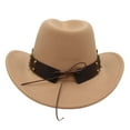 thumbnail image 5 of Western Cowboy Jazz Bowler Hat with Decoration - Lightweight Packable Sun Hat for Outdoor Activities, 5 of 6