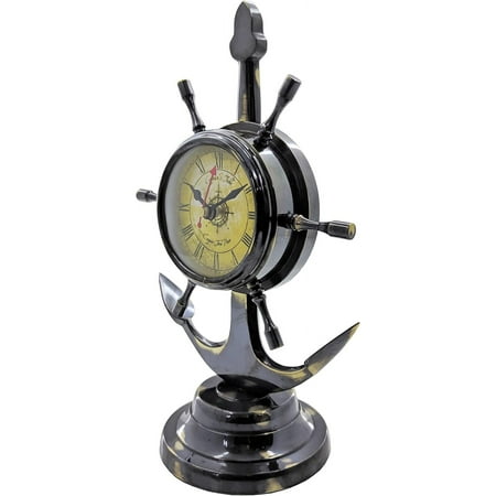 Brass Antique Marine Desk Clock 10 inch Birthday Gift,, Table Decorative