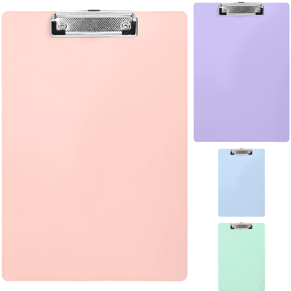 16 Pcs A4 Clipboards, A4 Plastic Clipboards Bulk with Metal Clips, Pastel Color Writing Boards, Lightweight File Paper Holder Boards for Office, Work Records, Notes, Documents