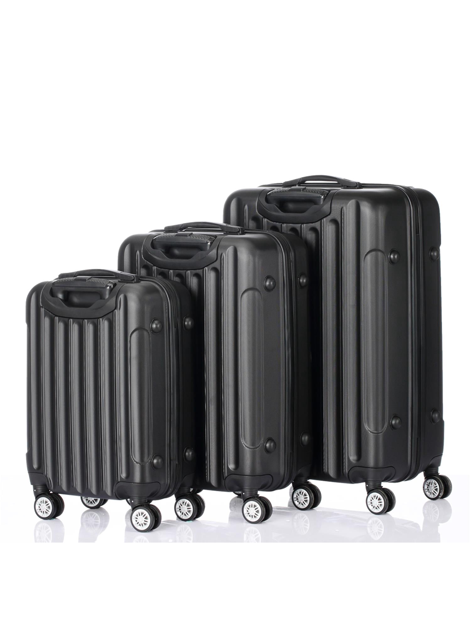 Lot 3 Travel Luggage Set Bag ABS Trolley Hard Shell Spinner Suitcase w/TSA Lock Coded Lock