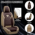 thumbnail image 5 of 2011 for Toyota Corolla Seat Cover, Leather 5 Seats Full Set Scratch Resistant Non-slip, Beige Car Seat Covers, Pet Car Seat Covers, 5 of 7