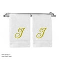 thumbnail image 3 of Monogrammed Washcloth Towel, Personalized Gift, 13x13 Inches - Set of 2 - Gold Script Embroidered Towel - Extra Absorbent 100% Turkish Cotton - Soft Terry Finish - Initial I White, 3 of 3