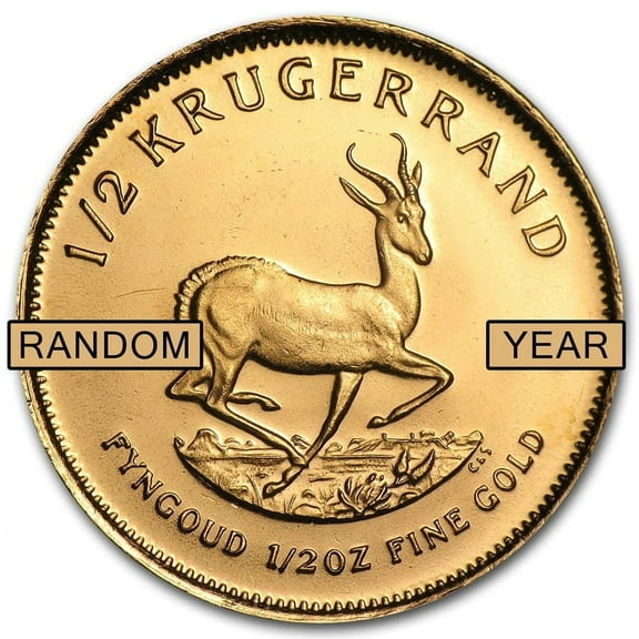 Gold Coin South Africa 1/2 oz  Krugerrand (Random Year)