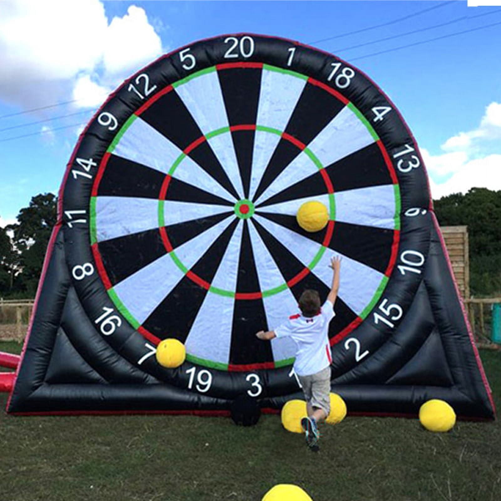 PreAsion 10ft Inflatable Dart Board Golf Foot Game Soccer Kick Air Blower Bouncer Sport