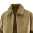 thumbnail image 5 of Ceisia Men's Reversible Sherpa Lined Cotton Trucker Jacket Fleece Collar Loose Fit Multi Pocket Warm Outer Coat Gift, 5 of 5