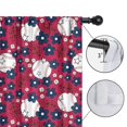 thumbnail image 4 of Blackout Kids Curtains,Red Baseballs with Blue Flowers Pattern Childrens Insulated Curtains Set Of 2,Bedroom Essentials,Toddler Room Decor 52"x84", 4 of 5