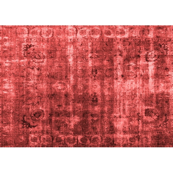 Ahgly Company Indoor Rectangle Abstract Red Contemporary Area Rugs, 3' x 5'