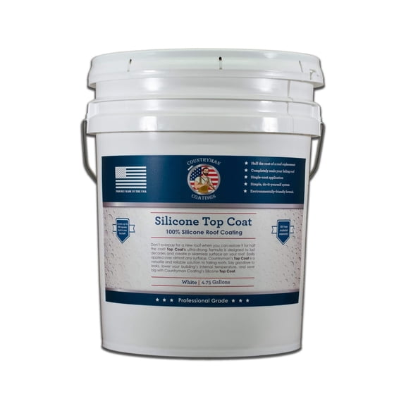 Revestimiento de techo Countryman Coatings de silicona, 4.75 galones, blanco
